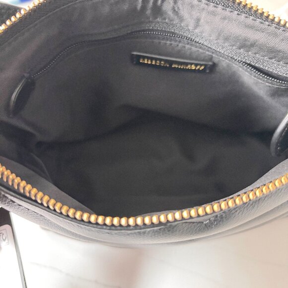 Rebecca Minkoff Edie Chain Chevron Black Leather Crossbody Shoulder Bag NWT $225 - Picture 8 of 9